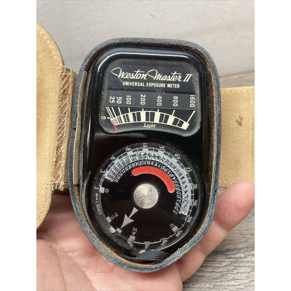 Vintage Weston Master II 2 Universal Exposure Light Meter 735 w/ Leather Case‎